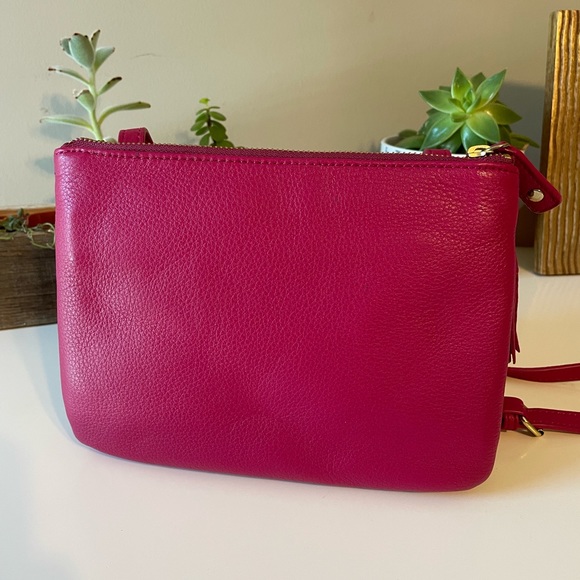 Talbots pink leather shoulder/crossbody bag - Picture 1 of 8